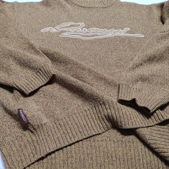 Vintage Davoucci Men's Mustard Signature Crew Neck Sweater XL - Picture 5 of 16